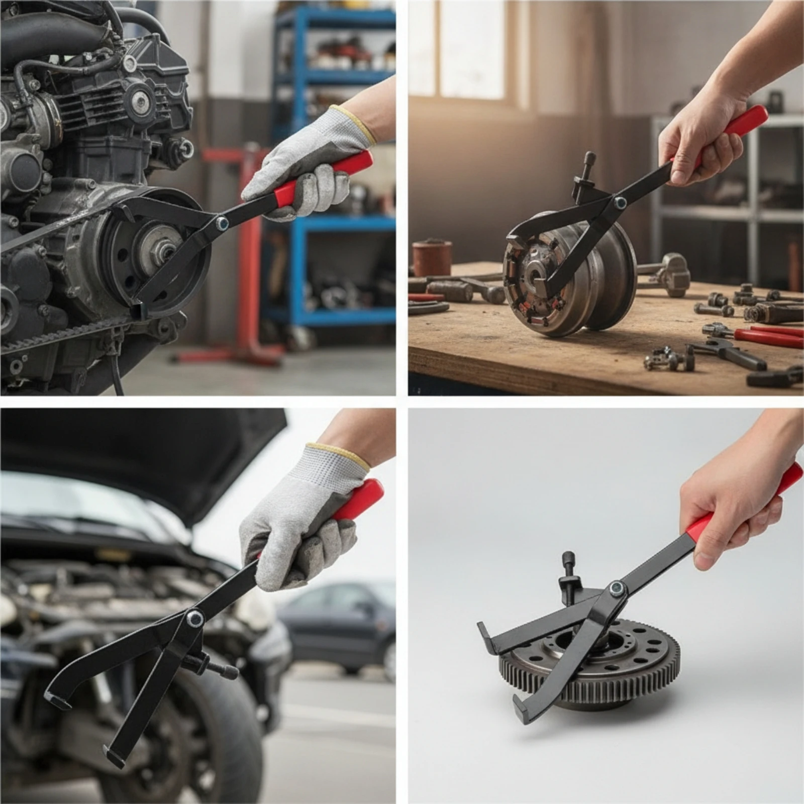 Flywheel Holding Wrench Versatile Clutch Flywheel Holding Tool Clutch Holder Tool Non-Slip Ergonomic for Motorcycle Mechanics