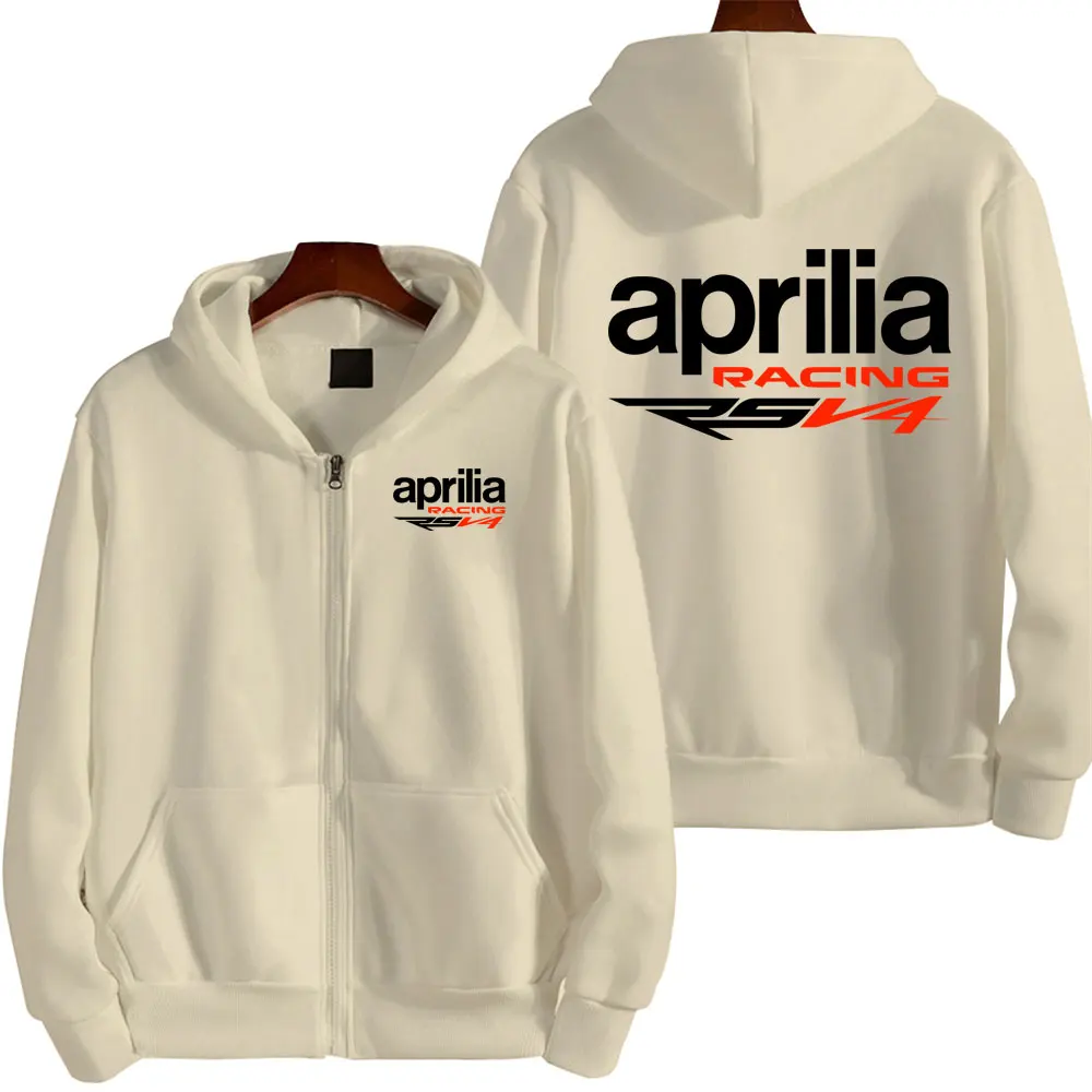 Aprilia Racing RSV4 Motorcycle Team Men Zip Up Hoodie Spring Autumn Fashion Male Sweatshirt 2024 New Sport Women Jacket Coats