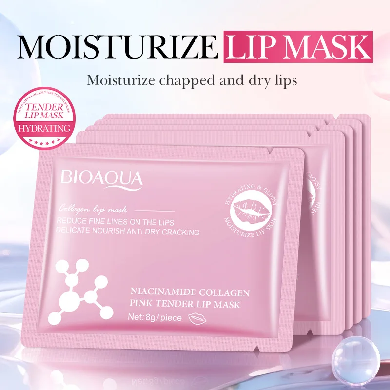 نياسيناميد قناع الشفاه 8 جرام بروتين الكولاجين ترطيب قناع الشفاه الوردي للشفاه الجافة والمتشققة العناية بالبشرة علاجات التجميل #2
