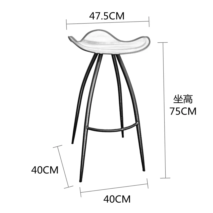 Nordic Luxury High Chair Accent Counter Balcony Aesthetic Modern Designer Bar Stools Metal Legs Bedroom Cadeira Bar