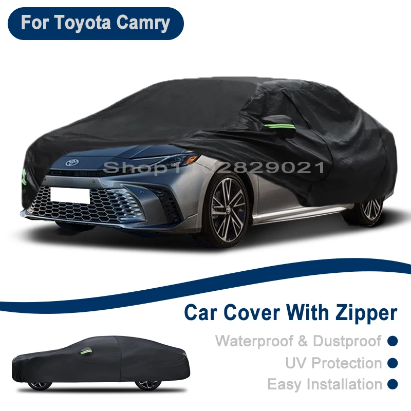 For Toyota Camry Full Car Cover - Outdoor Universal Full Body Cover With Side Zipper, Waterproof Dustproof Sunshield
