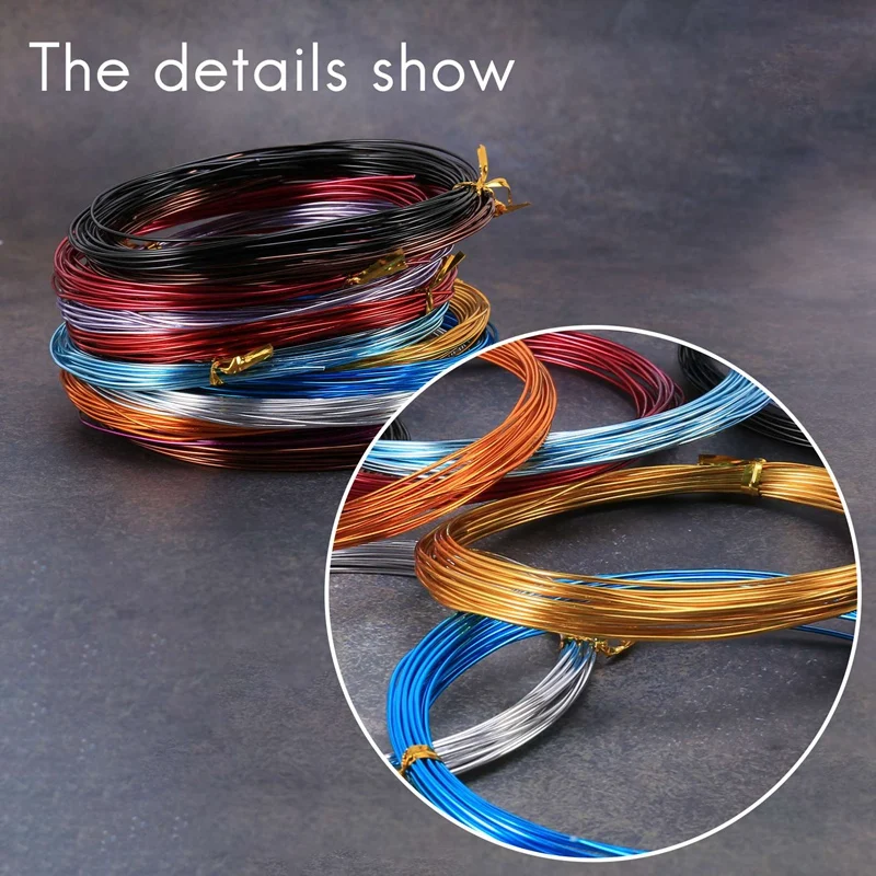 New 12 Rolls Assorted Colors Aluminium Craft Wire For DIY Craft, 1 Mm In Diameter 5 Meters Long