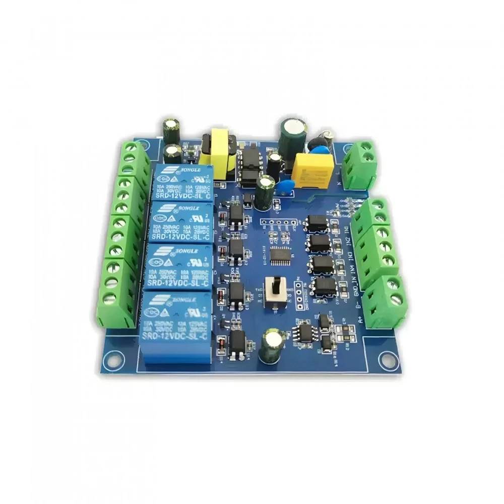 Modbus RTU Four-channel Relay Module AC220V Power Supply Relay Board Support RS485/TTL UART Interface/Power Failure Preservation