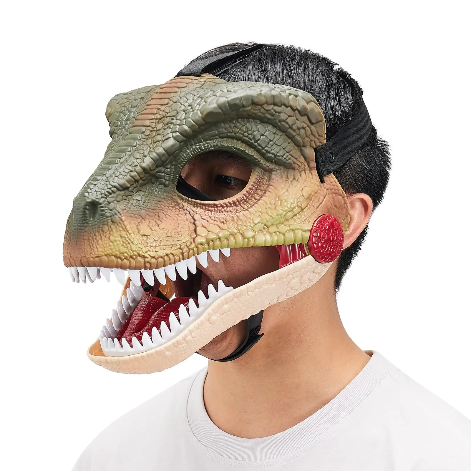 Divertente dinosauro maschera Dino maschera mascella mobile maschera di Halloween testa di dinosauro maschera facciale bocca mobile partito puntelli Cosplay