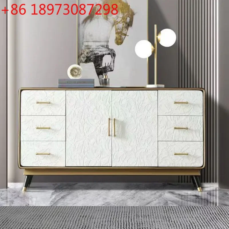 Modern light luxury entrance new Chinese simple side cabinet living room storage drawer locker