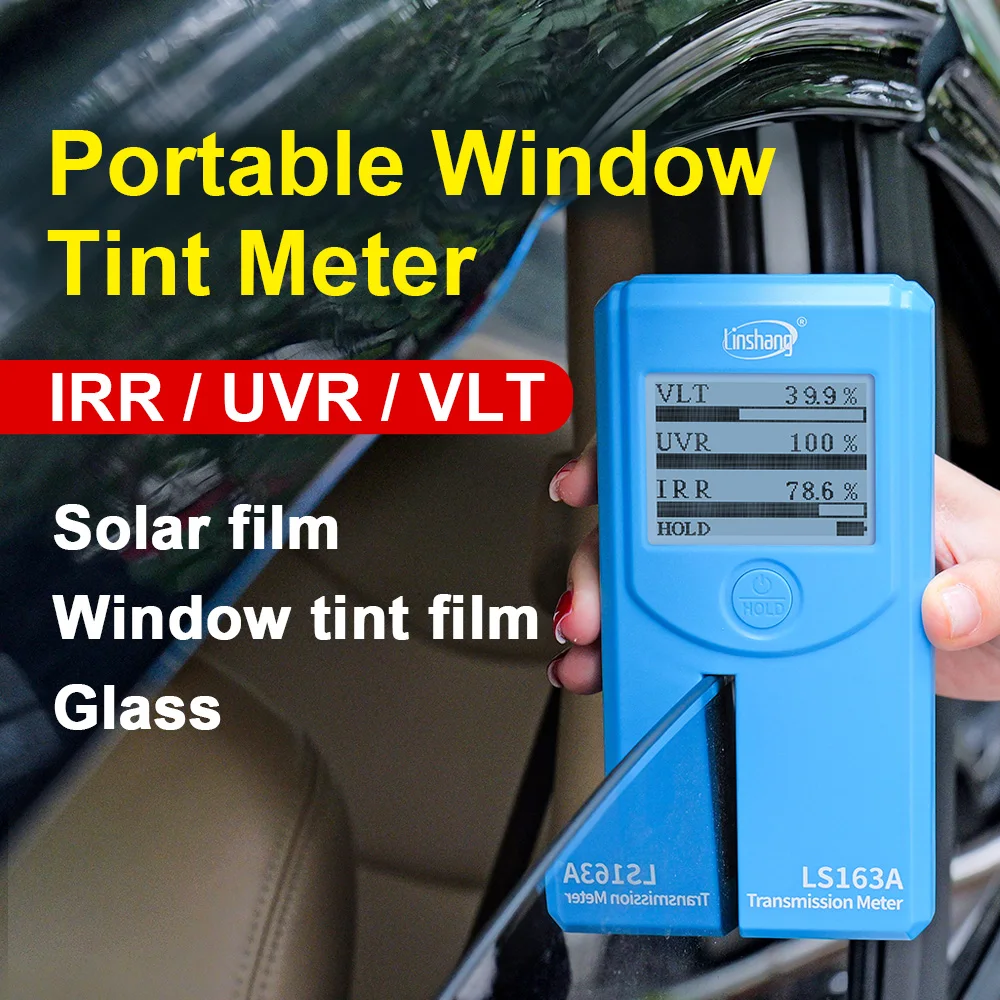 Window Tint Meter Solar Film Tester 3 in 1 Transmission Meter Car Tint Uv Ir Vlt Transmission for Window Film LS163 LS163A