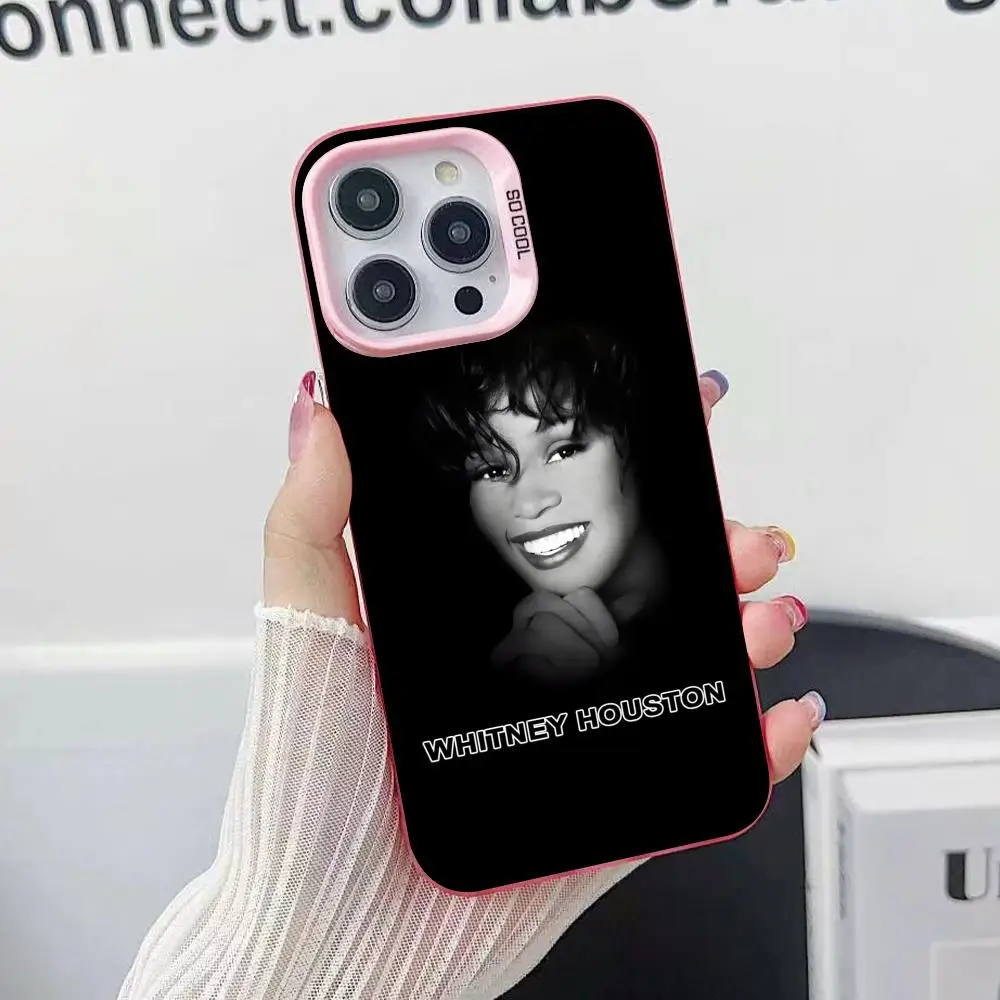 

Чехол для мобильного телефона Whitney Houston для iPhone 17, 16, 15, 14, 13, 12, 11 X XR XS 8 7 Air Pro Max Plus, полупрозрачный розовый цветной чехол