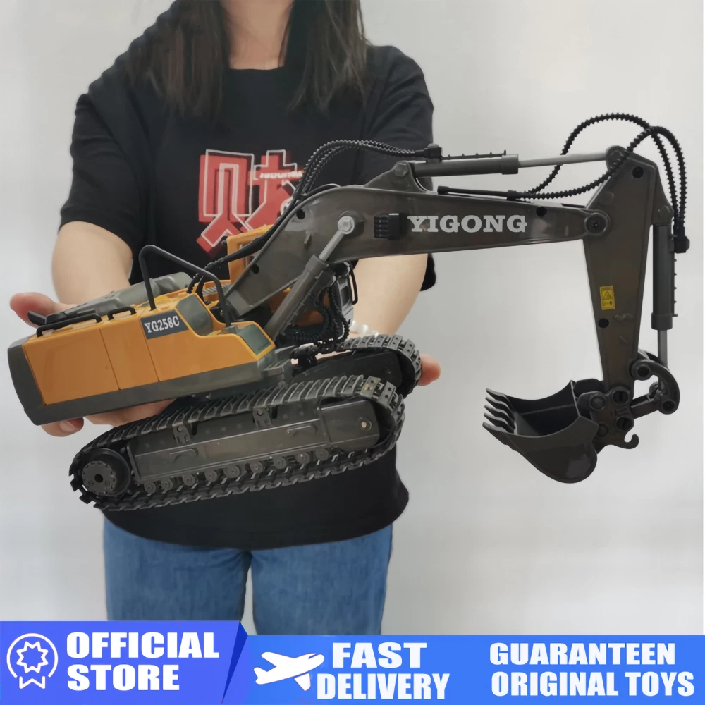 11 Channel Large 2.4G Grams Alloy Remote Control Excavator to Dumping Soil Flip Engineering Car Toys