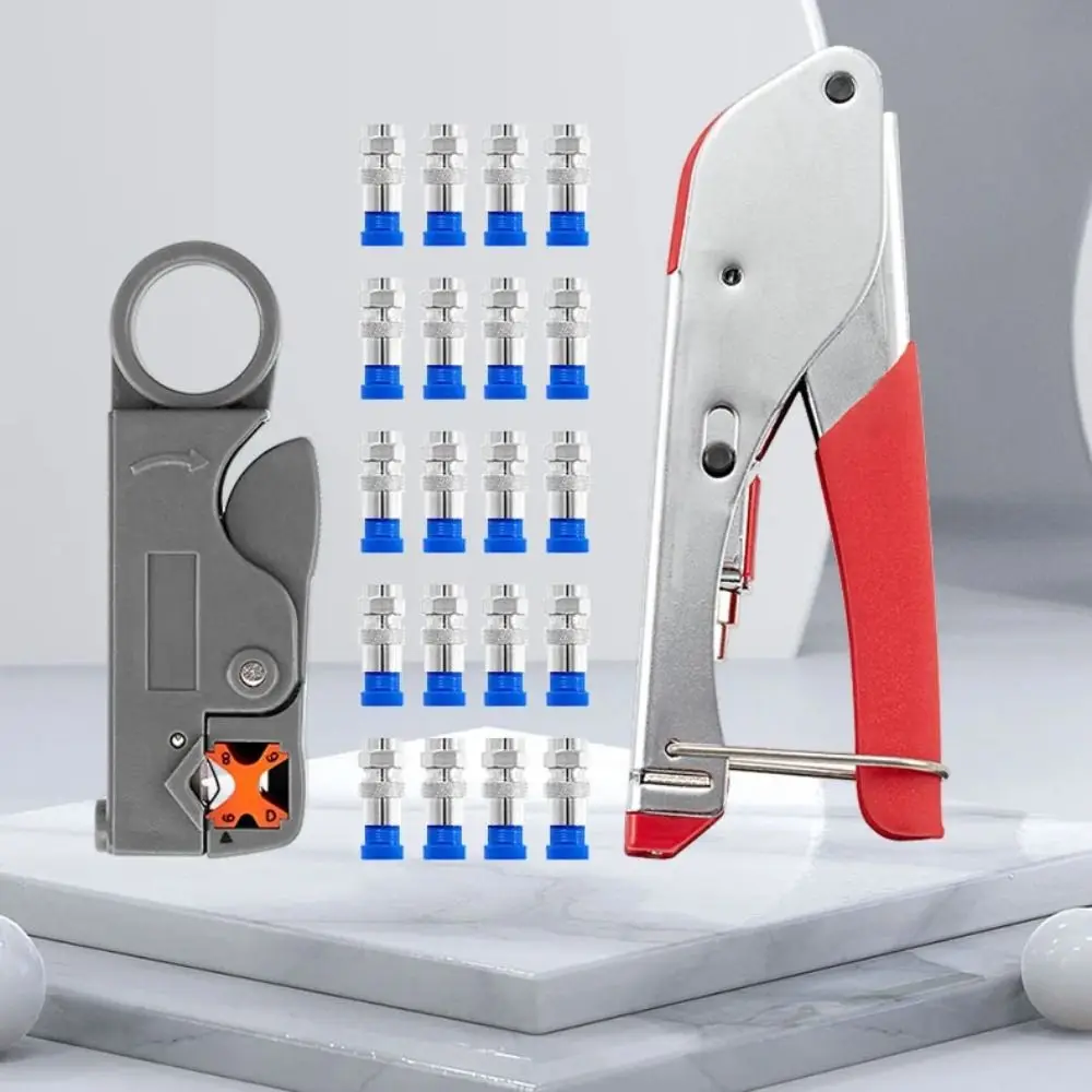 

Carbon Steel Coax Cable Crimper Multifunctional Wear-Resistant Wire Stripper Tools Set Coax Cable Extend Coaxial Compression