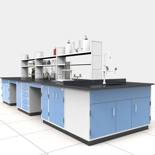 School Commercial Laboratory Furniture Type and Commercial Lab Table, Island Lab Bench with Cabinets Metal Steel Modern