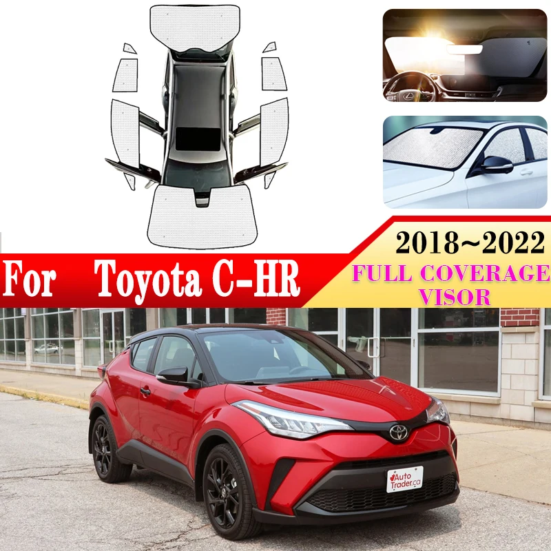 

Автомобильный полноразмерный солнцезащитный козырек для Toyota C HR C-HR IZOA 2018 ~ 2022, солнцезащитные очки для лобового стекла автомобиля, боковой козырек, аксессуары