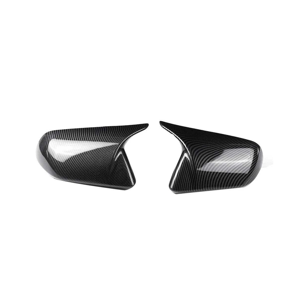 

ABS Carbon Fiber Horn Style Side Door Rearview Mirror Cover Trim Shells Cap for Ford Mustang 2015-2022