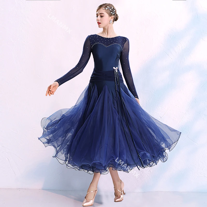 Elegante abito da ballo da sala Standard nazionale Costume da competizione moderno Big Swing Women Waltz Dacing Clothes Stage Wear