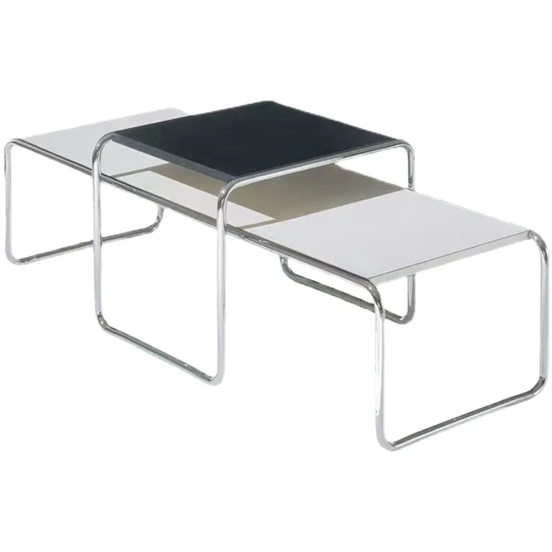Mesa de centro sencilla de acero inoxidable, Mesa de centro única de Metal de diseño moderno, Mesa Centro nórdica de sentido avanzado, muebles para el hogar