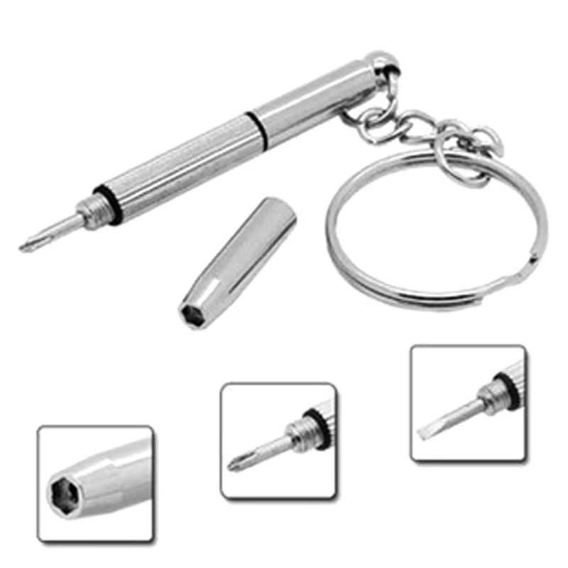 3in1 Eyeglasses Screwdriver Sunglass Watch Repair Screwdriver Tool Keychain 40JE