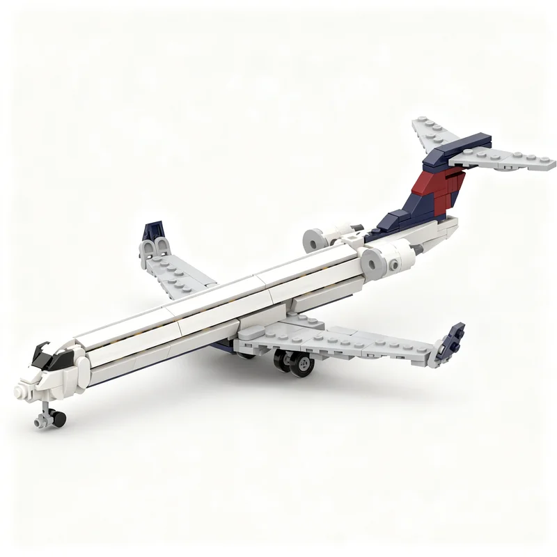 351 Piezas MOC Modelo Creativo Bombardier CRJ 700 Delta Livery Tecnología DIY Bloques de Construcción para Montar Set de Exhibición Regalo de Cumpleaños para el Hogar