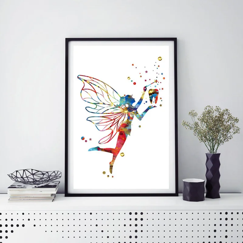 Teeth Implant Watercolor Canvas Painting Tooth Fairy Dental Art Poster Dentist Anatomy Print Wall Pictures Hospital Clinic Decor