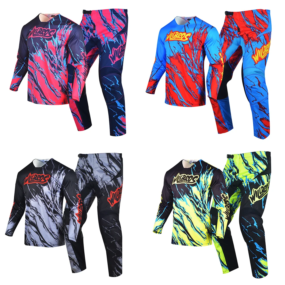 

Motocross Jersey Pants MX Combo Enduro Gear Set Off-road Outfit WILLBROS KINETIC Bicycle BMX DH Downhill Bike Suit Men ATV Kits