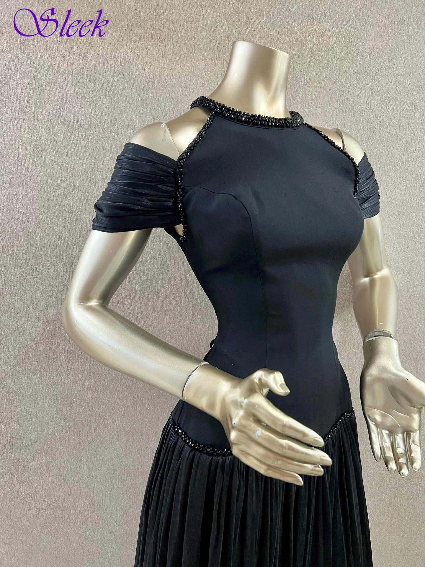 Maßgeschneidertes A-Linien-Rundhalsausschnitt, elegantes formelles Abendkleid und Temperament, hochwertige Promi-Kleider, zartes Partykleid