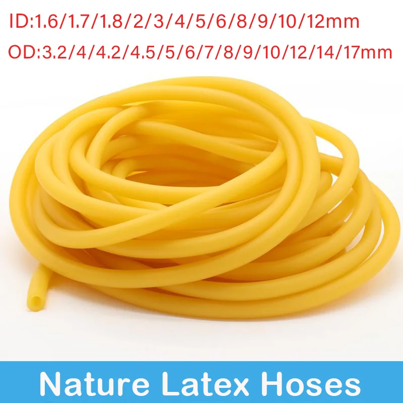 1M/3M Nature Latex Rubber Hoses 1.6 2 3 4 5 6 7 9 10 12 14 17mm High Resilient Elastic Surgical Medical Tube Slingshot Catapult