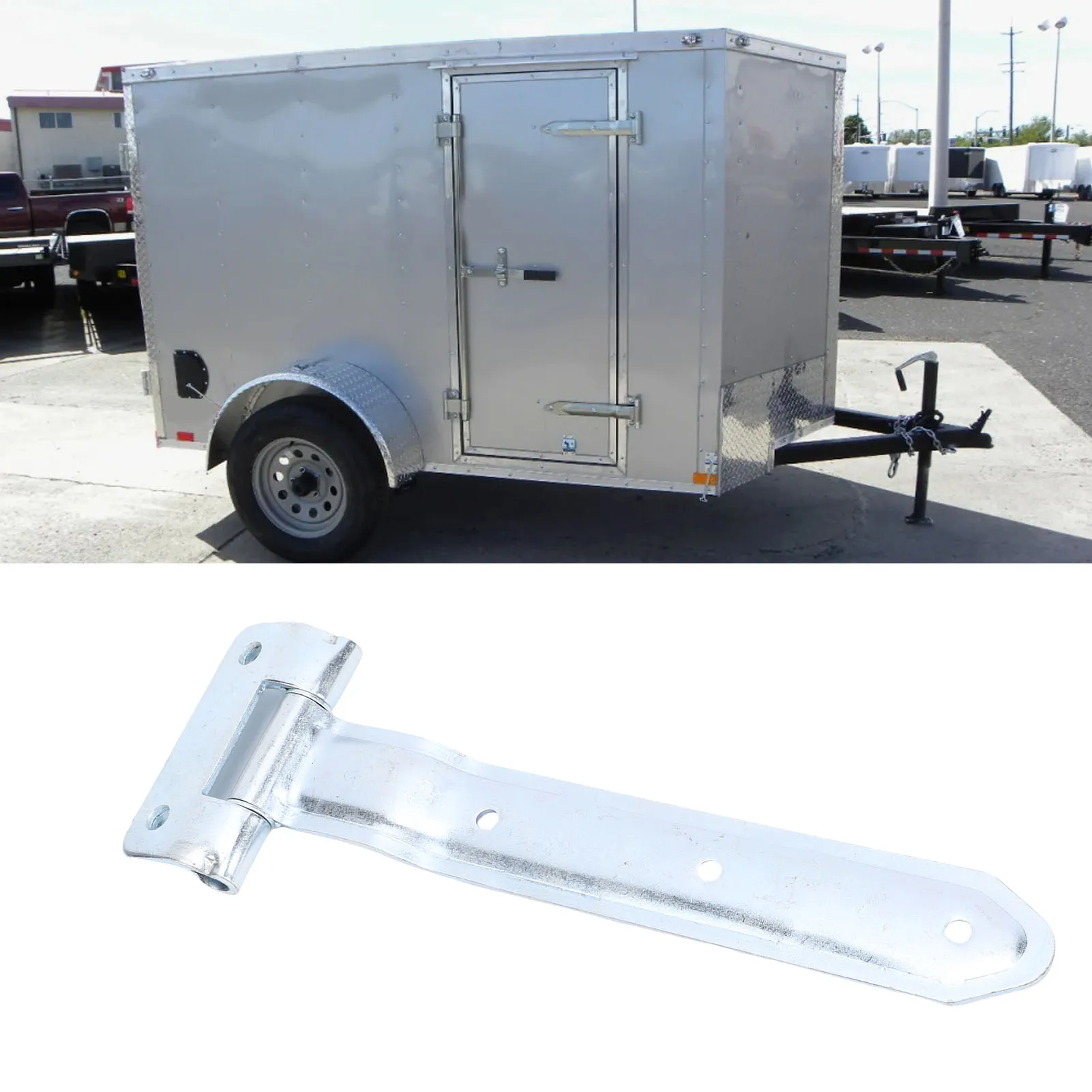 RV Trailer Door Strap Hinge 12 Inch Metal Trailer Door Offset Bent Hinge for Side Door Enclosed Cargo Utility