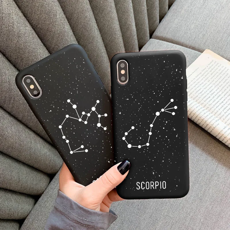 Twelve Constellations Phone Case For iPhone 14 13 12 11 Pro Max Silicon Cover For iPhone XR X XS Max Mini 7 8 Plus Cover Fundas