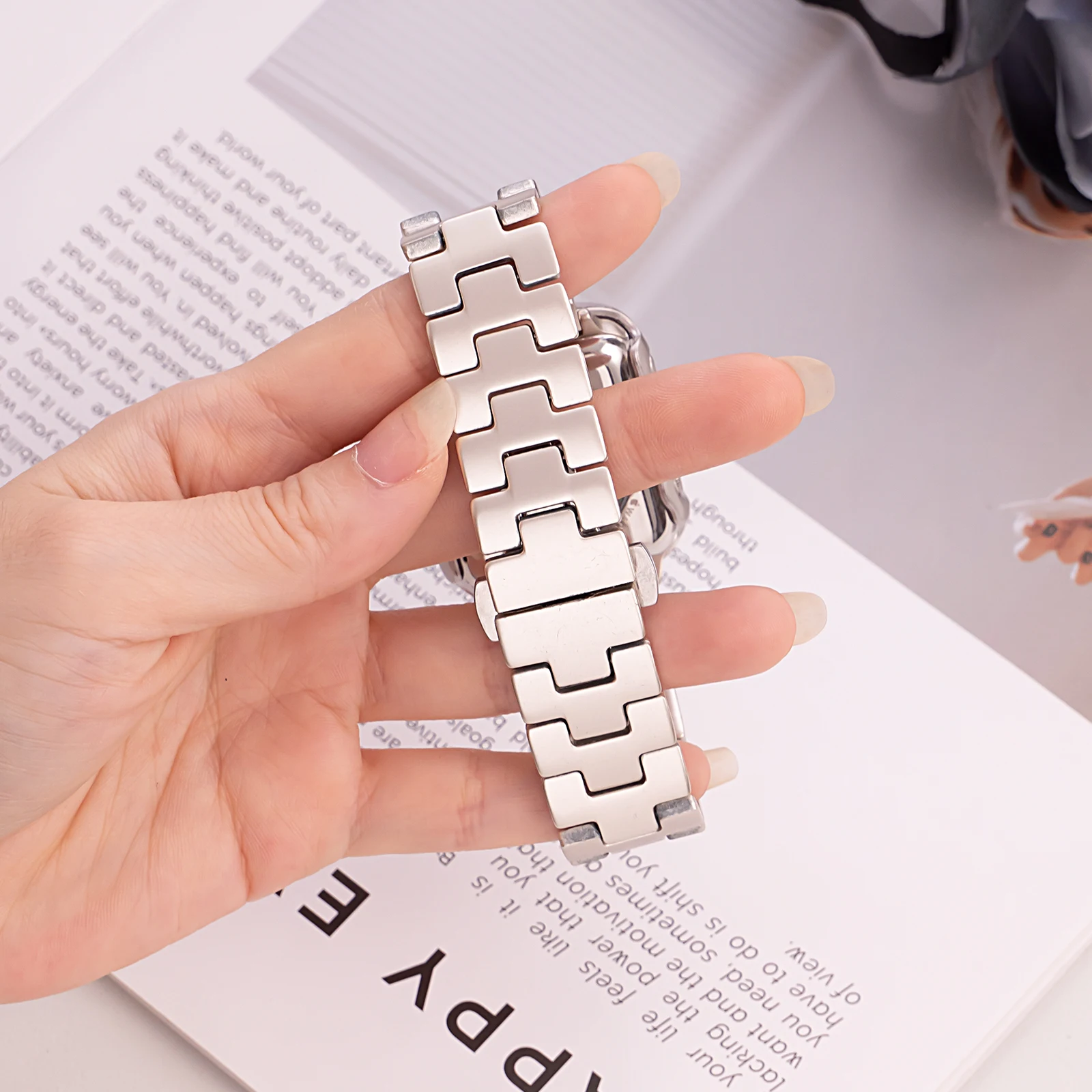 Stainless steel luxury band for Apple Watch Ultra 2 49mm 45mm 42mm 44mm titanium color bracelet For iWatch Series 9 8 7 6 5 4 SE