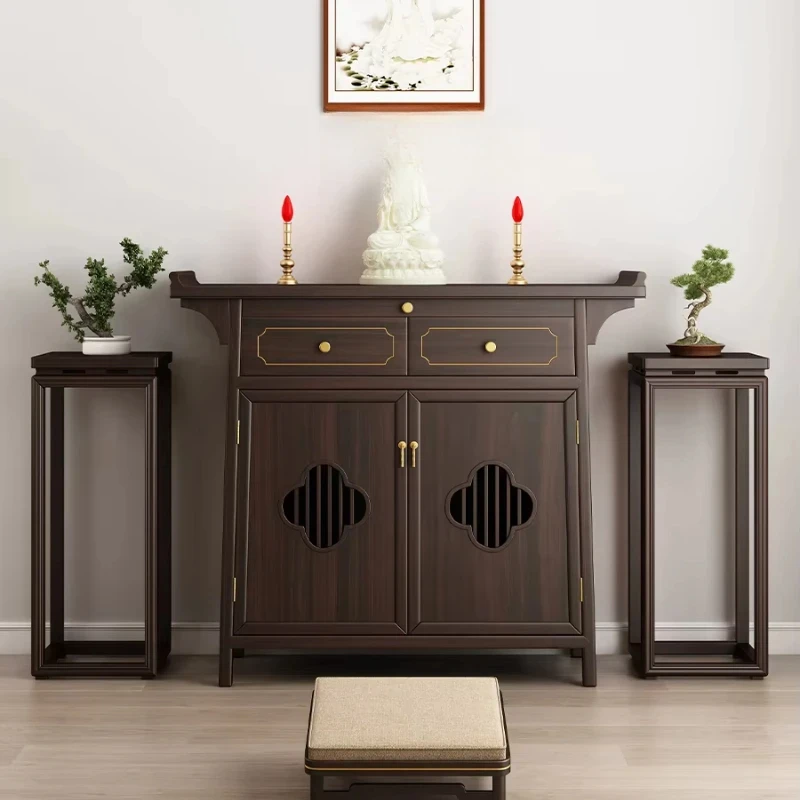 AAXL Solid Wood Simple Tribute Table Household Offering Table Incense Case Guanyin Shentai Buddhist Platform