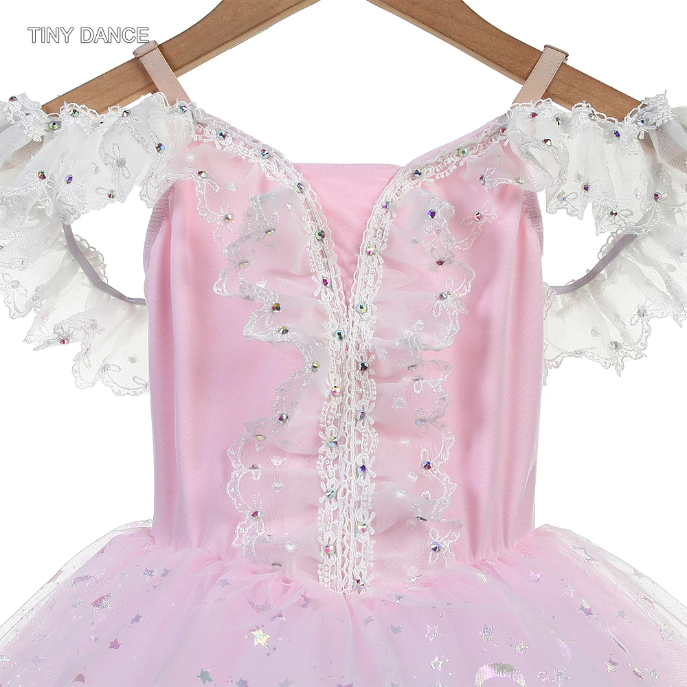 Dziecięca i damska różowa romantyczna spódniczka baletowa Tutu Kostium do tańca Baleriny Puszyste Tutusy Odzież do występów 26014