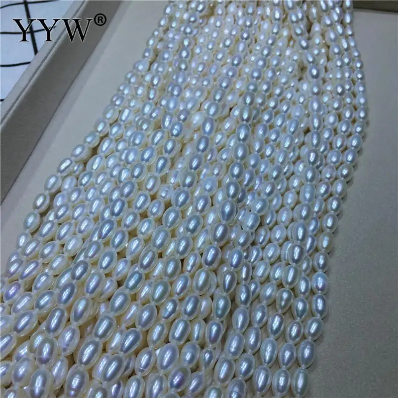 

Grade Cultured Rice Freshwater Pearl Beads DIY White 7-8mm Make Jewelry Handmade Making Diy Necklace Bracelet Pearls Accessories