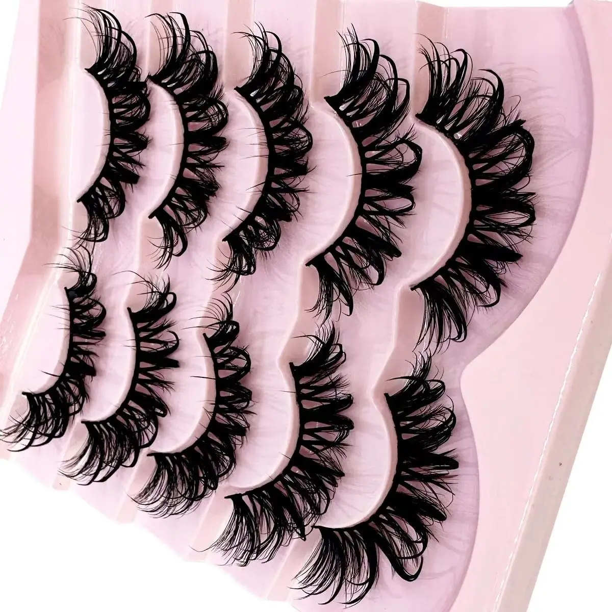 Dramatic Drip False Eyelashes Spiky Wet Look False Lashes Hydrated Effect Fake Eyelashes 5Pairs Multi-Pack