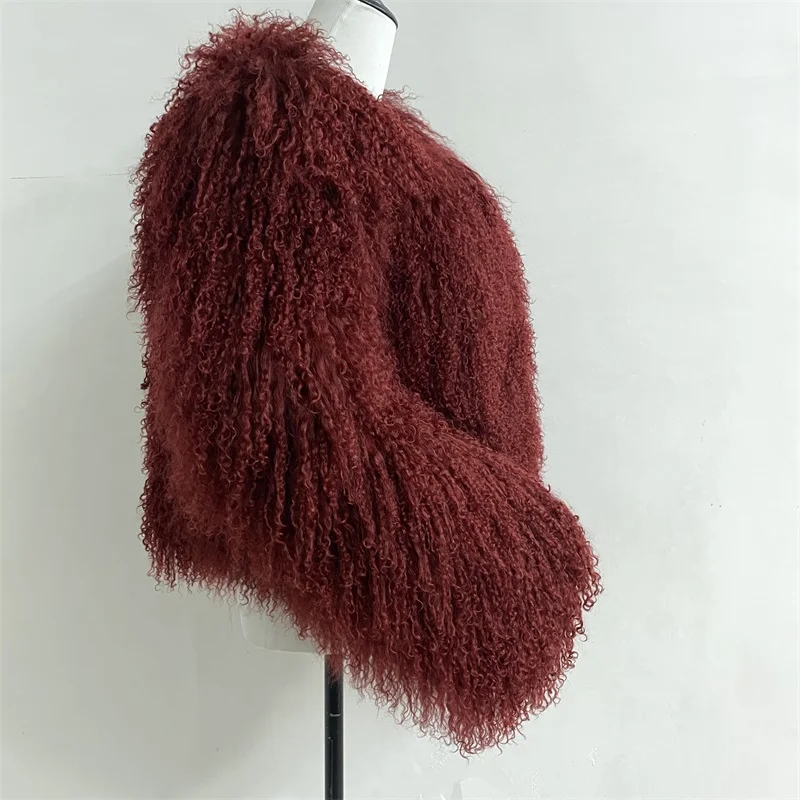 2024 New Winter Autumn Fashion Real Fur Jacket Women Genuine Mongolia Sheep Fur Coat