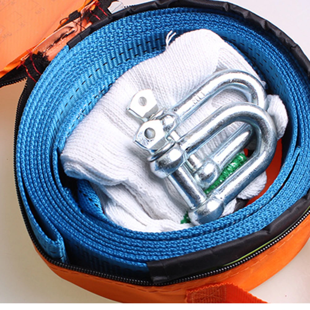 

8Ton Luminous Vehicle Trailer Tow Rope 17500Lb Capacity Heavy Duty Emergency Towing Strap Safety Hooks Durable