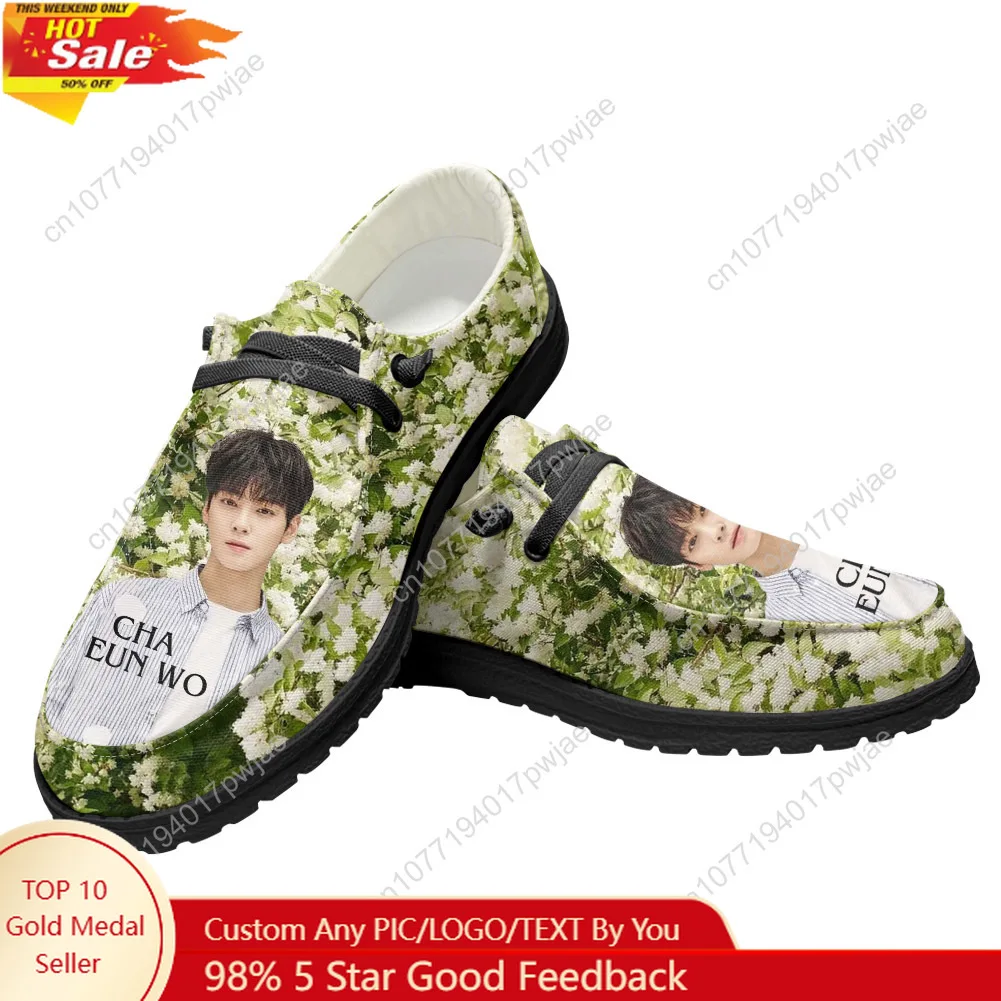 

KPOP Cha EunWoo Casual Shoes Mens Womans Flat Shoe Breathable Outdoor Lightweight Footwear Couple Custom Made Shoe