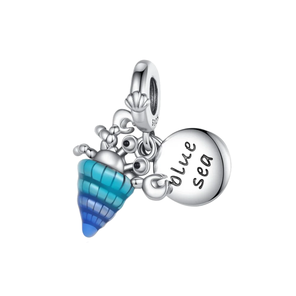 925 pure silver sea snail original hanging tag two-piece set suitable for original bracelet, men's and women's DIY jewelry gift