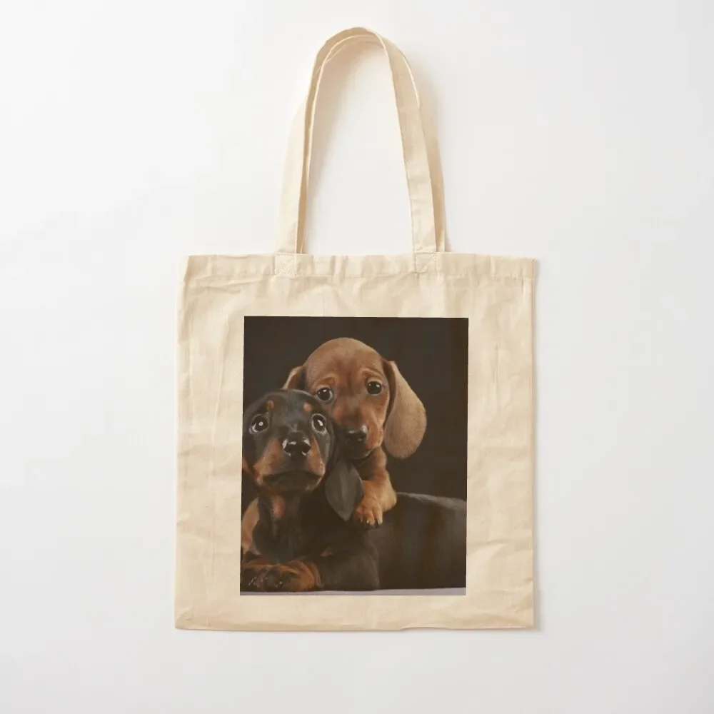Dachshund Dog portrait photo pupies Tote Bag women bag ecological bags custom bags Cloth bags