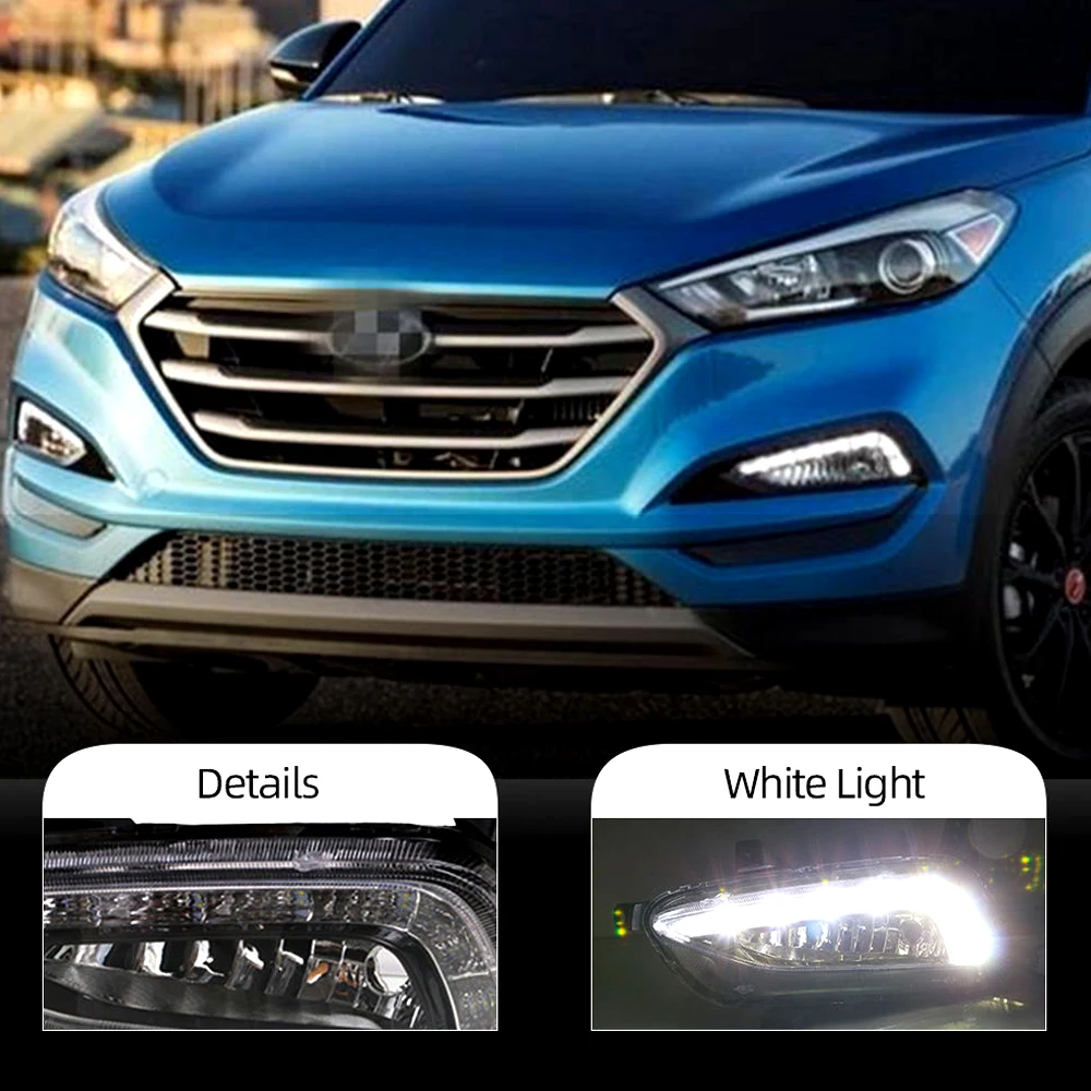 Car LED DRL kit with Amber turn signal for Hyundai Tucson 2016 2017 2018 LED Daytime Running Lights DRL Daylight