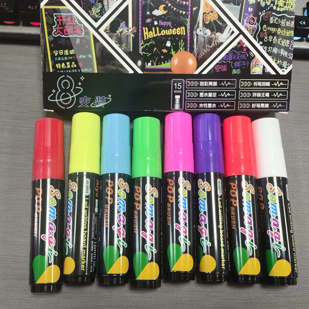 

Fluorescent pen special fluorescent pen 15mm glass plate luminous blackboard large capacity marker pen