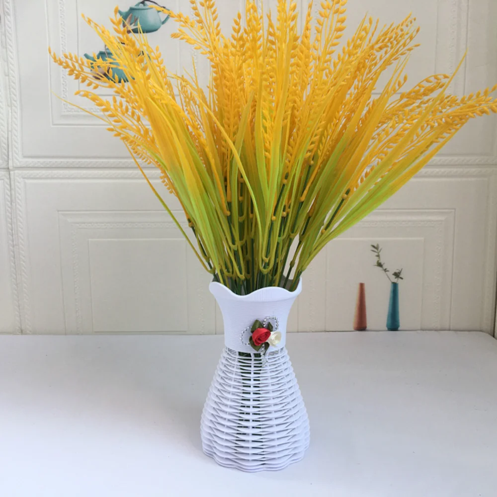 Artificial 7 cabeças orelha de trigo arroz de trigo para diy restaurante de casamento decoração de casa vaso ornamento planta falsa decoração ao ar livre