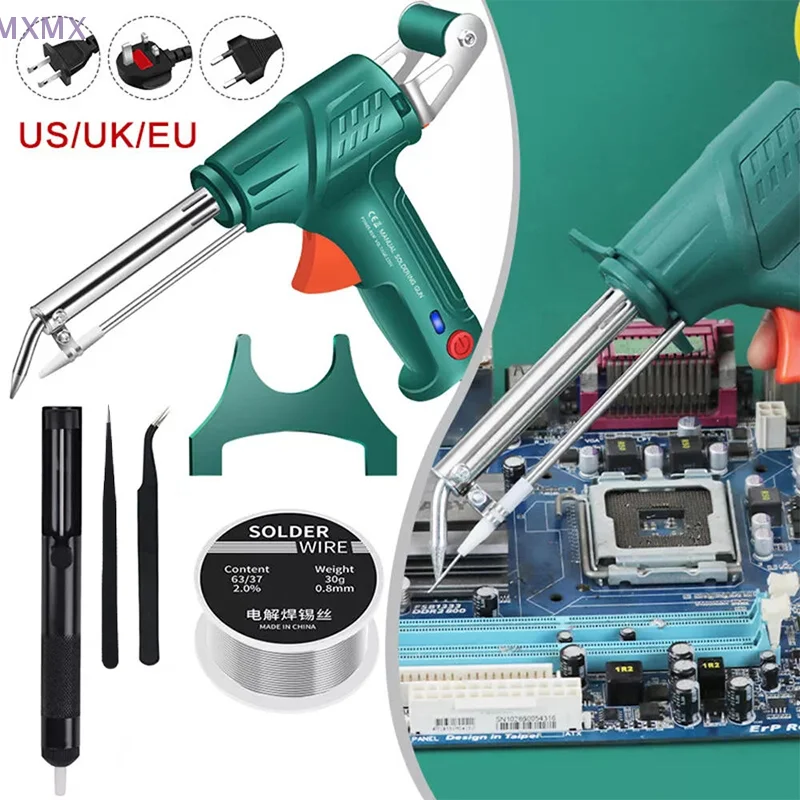 Electric Soldering Iron Gun Hand-Held Internal Heating Soldering Iron Automatically Send Tin Gun Soldering Welding Repair Tool