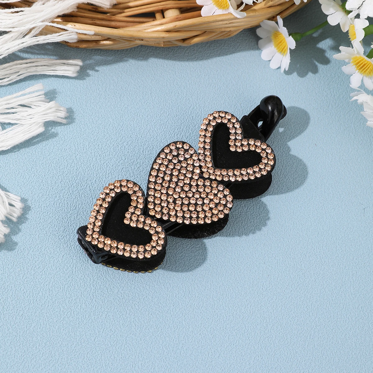 AWAYTR الماس زهرة القلب الموز كليب أمشاط الشعر موضة الاكريليك النساء دبابيس الشعر العرائس الزفاف إكسسوارات الشعر الأنيقة