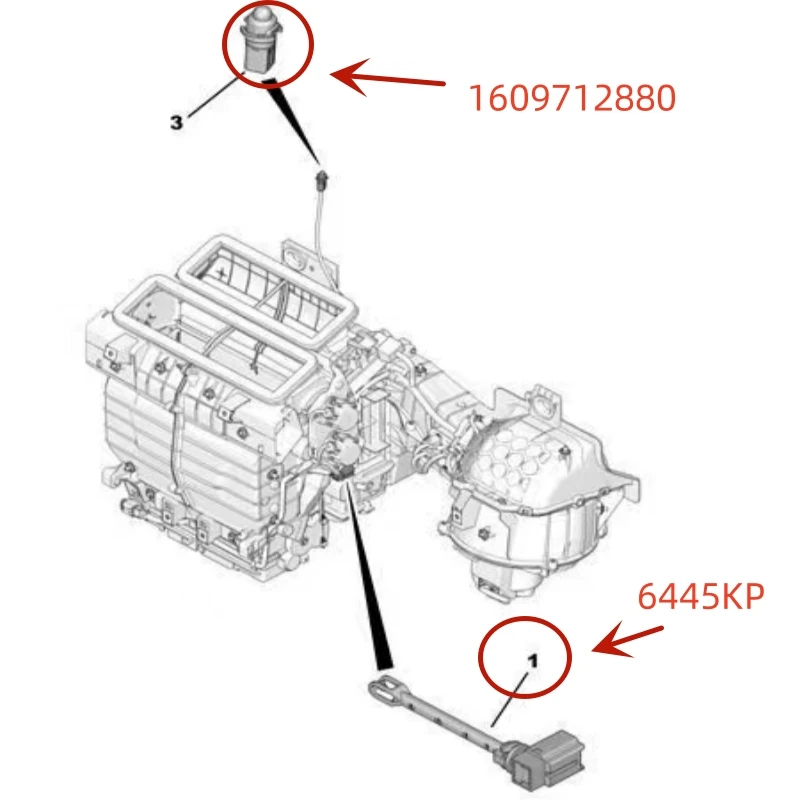 6445KP Fit for Peugeot 307 for Citroen C4 Picasso evaporator sensor  sun sensor Evaporator housing sensing plug 1609712880