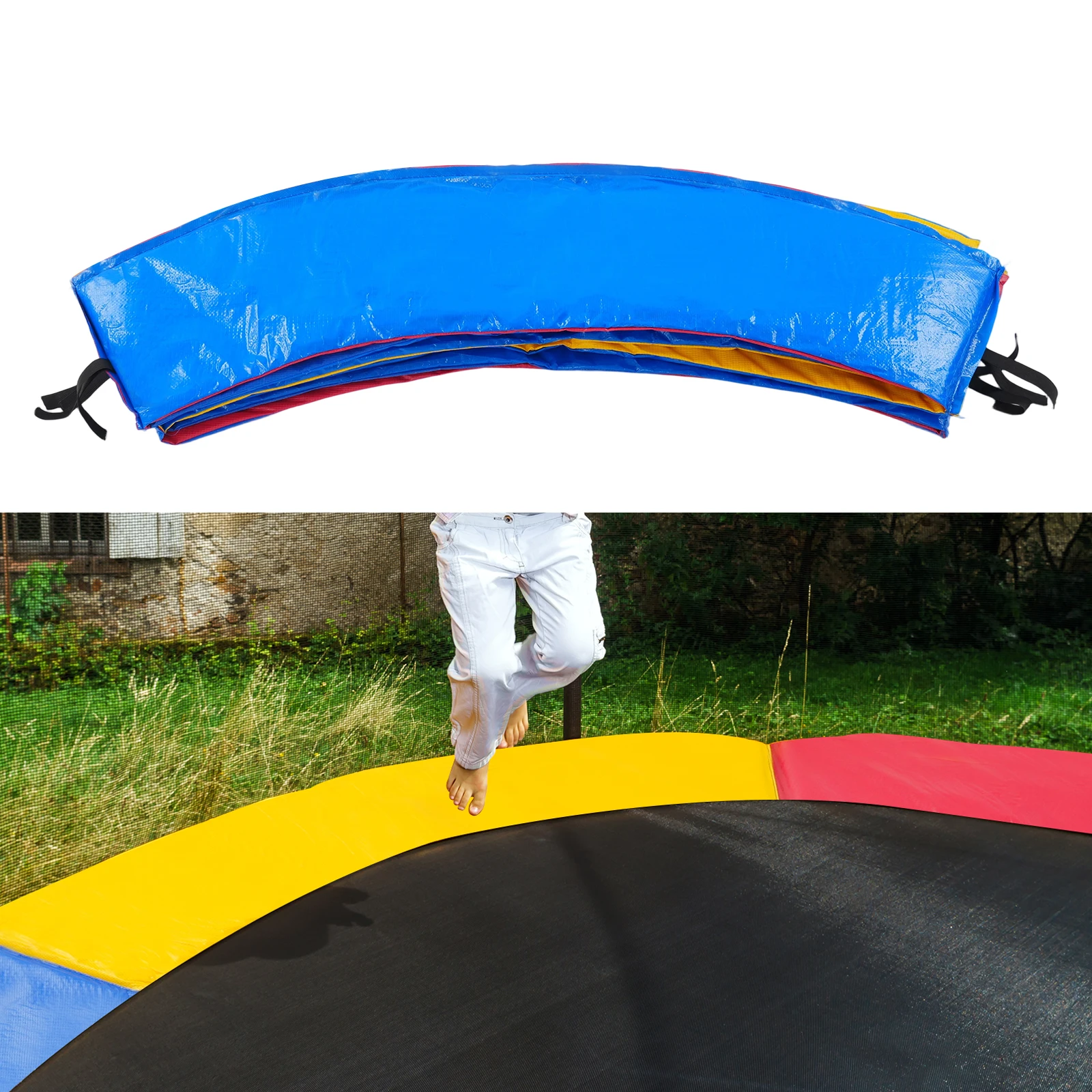 

Сменная защитная накладка для батута из ПВХ, 8 футов, очень толстая мягкая крышка шириной 30 см для отдыха на свежем воздухе, многоцветный дизайн