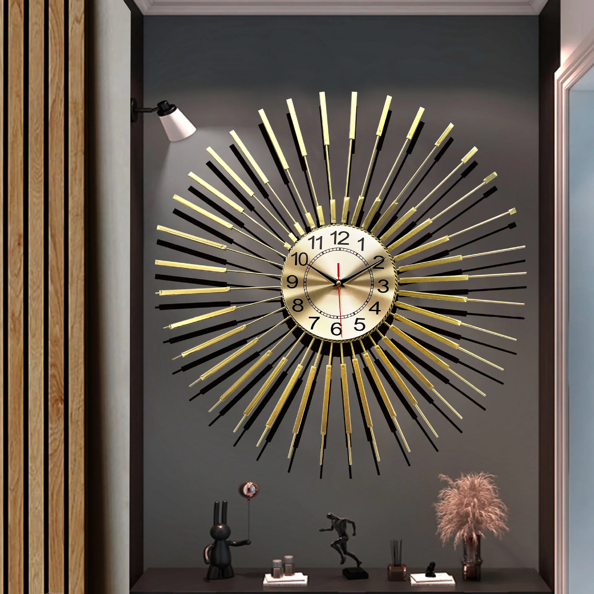 Modern minimalist metal clock creative unique decoration fashion personalized watch light luxury household watch