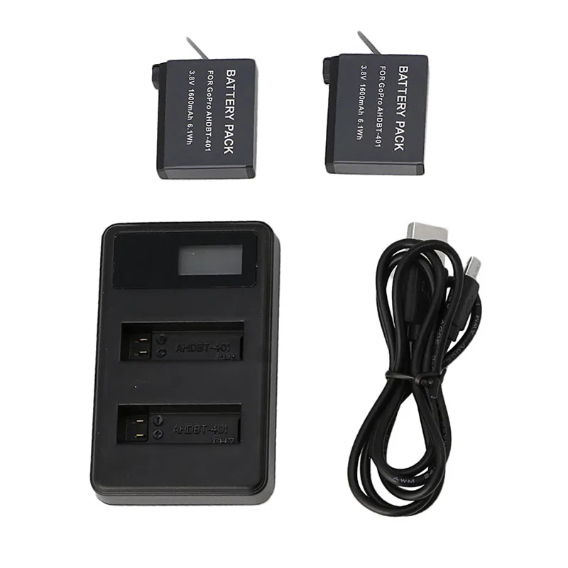 2 x 1600mAh Battery AHDBT-401 + Dual USB   New X3UF