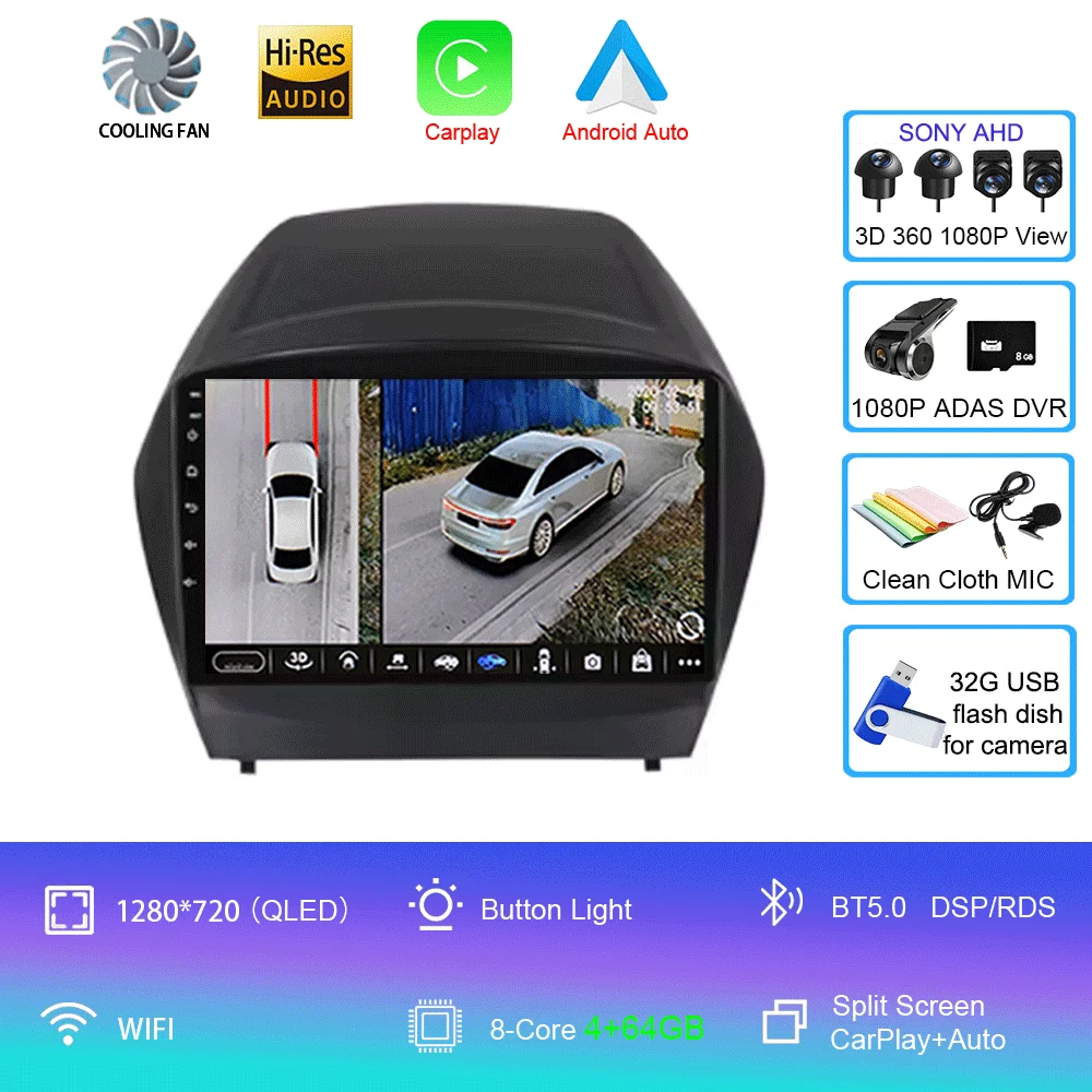 Voor HYUNDAI TUCSON IX35 2012 2013 2014 2015 8-core 4G WIFI Android 16 Auto Multimedia Stereo Auto DVD Speler Navigatie GPS Radio