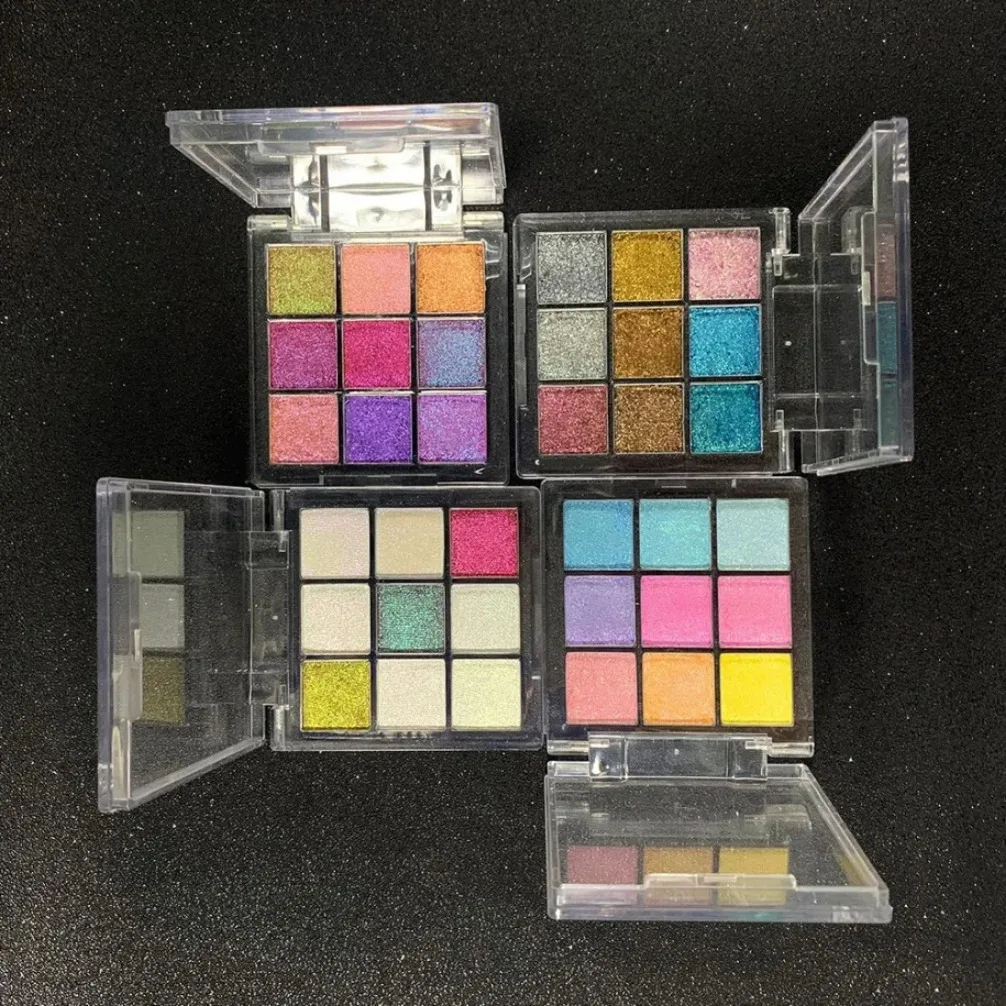 Palette di ombretti camaleonte ottico a 9 colori Trucco vegano Etichetta privata all'ingrosso Ombretto personalizzato a lunga durata senza crudeltà
