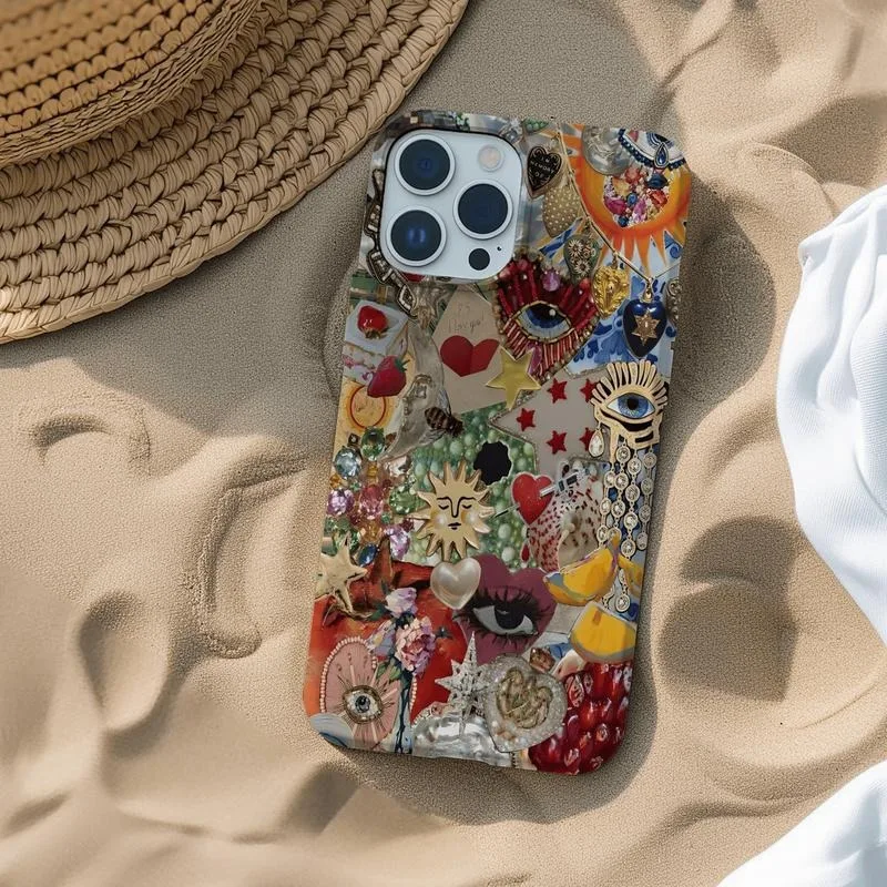 

Retro Mosaic Phone Case Cute And Stylish Aesthetic Accessory Suitable for Iphone 11, 12, 13, 14, 15, 16 Pro Max And Pro Plus