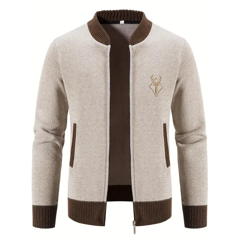 

Men's Fleece Sweater Zipper Closure Comfortable Knittedwear Fashionable Spring Season Non-deformable Other Sleeve Length