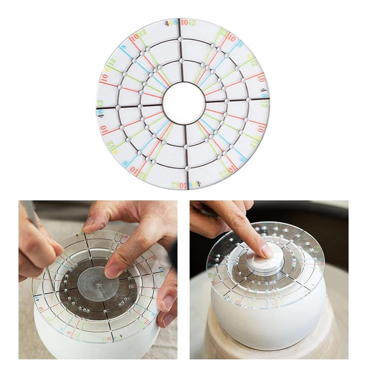 A002 2 uds divisor Circular cerámica modelado cerámica recorte herramienta para escultura de cerámica de arcilla (12cm + 9cm)